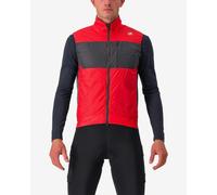 Gilet a vento Castelli Unlimited rosso vivo grigio scuro - S
