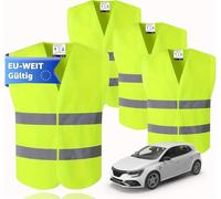 Gilet ad Alta visibilità 4X - Gilet di Sicurezza a Prova di Perforazione EN471 2021 Gilet di Sicurezza Giallo Neon Riflettente per Auto e Camion