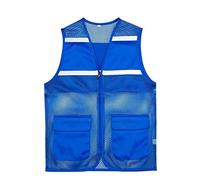 Gilet ad alta visibilità, Alta visibilità, tasche con cerniera leggere in rete di sicurezza, for corsa, volontariato, edilizia, 1 pezzo(Blu,XL)