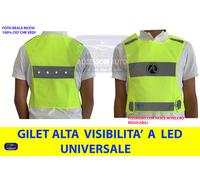 GILET Alta Visibilita' con Led Gile' Alta Visibilita' Emergenza Auto Moto Bici