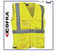 Gilet Alta Visibilita con Tasche Fluorescente Catarifrangente Smanicato Giallo