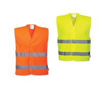 Portwest C474ORRXX/3X Gilet ad Alta Visibilità con Due Bande, Arancione, XX3X