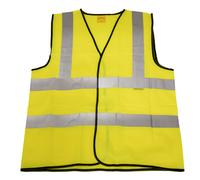 Gilet Alta Visibilità (Uso Stradale e Sito) Giallo - Grande - Sealey 9804L Nuovo