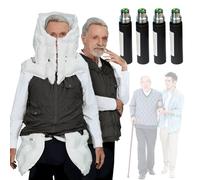 Gilet anticaduta con airbag APP con monitoraggio remoto, allarme, posizionamento, funzione di registrazione sportiva, giubbotto anticaduta con airbag, airbag a comparsa 0,08S,Menblack-XXL