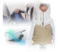 Gilet anticaduta con airbag APP, gilet protettivo per anziani, allarme/posizionamento/aiuto con monitoraggio remoto, protezione completa a 270°,MenKhaki-S