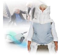 Gilet anticaduta con airbag APP, gilet protettivo per anziani, allarme/posizionamento/aiuto con monitoraggio remoto, protezione completa a 270°,WomenBlueGrey-S