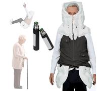 Gilet anticaduta con airbag per anziani con epilessia o cecità, abbigliamento anticaduta intelligente con app per visualizzare i dati di allenamento, protezione completa a 270°,menblack-L