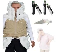 Gilet anticaduta con APP, abbigliamento anticaduta per anziani con monitoraggio remoto, allarme/posizionamento/registrazione sportiva, 0,08 s di apertura dell'airbag,Menkhaki-XXL