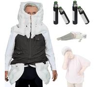 Gilet anticaduta con APP, abbigliamento anticaduta per anziani con monitoraggio remoto, allarme/posizionamento/registrazione sportiva, 0,08 s di apertura dell'airbag,Menblack-M