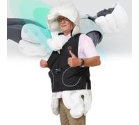 Gilet anticaduta intelligente con airbag che previene le cadute accidentali. Abbigliamento anticaduta intelligente per anziani in tessuto leggero e traspirante.,Black-L