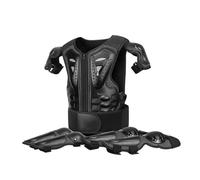 Gilet antiproiettile per bambini con ginocchiere e gomitiere, set di protezioni per motocross da 4 a 14 anni, armatura di sicurezza da corsa per skateboard, BMX, ciclismo, sci,Black-One Size
