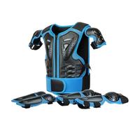 Gilet antiproiettile per bambini con ginocchiere e gomitiere, set di protezioni per motocross da 4 a 14 anni, armatura di sicurezza da corsa per skateboard, BMX, ciclismo, sci,Blue-One Size