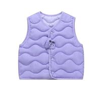 Gilet Bambino con Zip in Pile Casual Cappotto Antivento Invernale Bambini Giacca Imbottito Impermeabile Autunnale Ragazzo Ragazz Top Caldo Giubbotto Senza Cappuccio Modaa in Velour per 1-8 Anni
