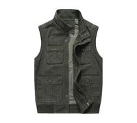 Gilet cargo leggero senza maniche da uomo per primavera all'aperto abbigliamento casual gilet con tasche multiple, Esercito En8, XL