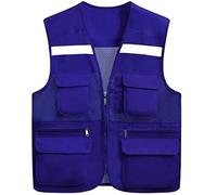 Gilet Catarifrangente Giubbotti di Sicurezza ad Alta visibilità con Giubbotto Riflettente all'Ingrosso Multiplo for opere all'aperto- Adatta a Uomini e Donne volontari Giubbotto di Sicurezza(Blue,XL)