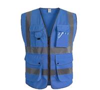 Gilet Catarifrangente Giubbotto Riflettente ad Alta visibilità, for Sport all'aperto, Viaggi notturni, Ciclismo Giubbotto di Sicurezza(Blue,XXL)