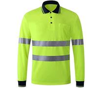 Gilet Catarifrangente T-Shirt con Scollo A V A Maniche Lunghe Riflettente, Gilet di Sicurezza Ad Alta visibilità, for La Costruzione Edifici, da Asporto, in Bicicletta Giubbotto di Sicurezza(M)