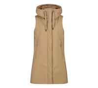 CMP - Gilet lungo da donna in tessuto softshell con cappuccio fisso, Malto, 44