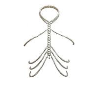 Gilet con catena per il corpo con perle intrecciate a mano - Accessorio realizzato per la primavera e l'autunno