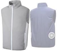 Gilet con ventola di raffreddamento T-shirt a maniche corte Giacca con aria condizionata Lavoro all'aperto Abbigliamento estivo con aria condizionata Gilet lavabile Refrigerazione ( Color : Gray , Siz