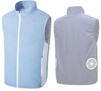 Gilet con ventola di raffreddamento T-shirt a maniche corte Giacca con aria condizionata Lavoro all'aperto Abbigliamento estivo con aria condizionata Gilet lavabile Refrigerazione ( Color : Light blue