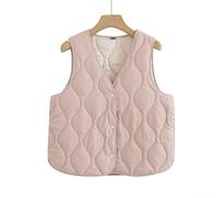 Gilet corto da donna alla moda con bottoni, vestibilità aderente e tinta unita, adatto da indossare in tutte le stagioni, ideale per tutti i giorni, vacanze, vacanze e uso in discoteca (4XL rosa)