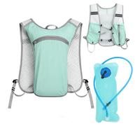 Gilet da corsa da donna e uomo, 5 l, leggero, con sacca d'acqua da 2 litri e supporto per telefono, ideale per escursionismo, ciclismo e trail running (verde)