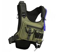 Gilet da corsa leggero e regolabile, con tasche sicure con cerniera in nylon traspirante e cinghia ergonomica per attività all'aperto, fitness, escursionismo, sport e corsa, Colore: verde., Taglia
