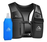 Gilet da corsa per uomo e donna, brevetto originale europeo, cinghie pettorali regolabili, giubbotto da corsa con bottiglia d'acqua da 500 ml, zaino riflettente con supporto per cellulare