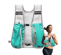 Gilet da corsa per uomo e donna, con 2 bottiglie d'acqua da 500 ml, zaino da corsa riflettente, regolabile e riflettente, per corsa, ciclismo, percorsi, maratone liquide
