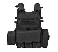 Gilet Da Di Sicurezza - Materiale In Nylon Nero, Guscio Esterno Rinforzato, Uniforme Versatile Per Le Forze 'ordine, Soluzione Durevole Per Attrezzature Per Applicazioni Legali Multitasche