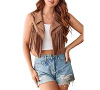 Gilet da donna con frange e nappe, stile hippie, stile hippie | Giacca con frange, gilet con nappe, abito hippie, abito cowboy cowboy, abito western, abiti da concerto