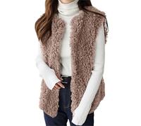 Gilet da Donna in Pile - Gilet Senza Maniche in Cotone Fleece Senza Maniche Termico con Cerniera Cardigan Teddy Giacche Peluche Antivento in Pile Felpato Smanicato per Donna Gilet in Pile