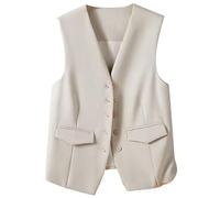 Gilet da donna lungo blazer gilet senza maniche bianco smoking giacca estiva senza maniche 2025 blazer da donna elegante blazer Old Money Style copertura estiva blazer giacca gilet, bianco, m