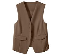 Gilet da donna lungo blazer gilet senza maniche bianco smoking giacca estiva senza maniche 2025 blazer da donna elegante blazer Old Money Style copertura estiva blazer giacca gilet, cachi, m