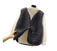 Gilet da donna Uk Teddy Fleece Gilet da donna Sherpa soffice gilet cappotto senza maniche scollo a V Button Down gilet cardigan tinta unita leggero accogliente gilet peloso giacche in pile con tasche