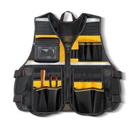 Gilet da falegname, giacca da falegnameria, comoda giacca di supporto regolabile, cintura per attrezzi da lavoro con tasca per edilizia, Giallo, Refer to description