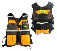 Gilet da Lavoro 7 Tasche Porta Attrezzi utensili portattrezzi 42X60X3CM Gilet multitasche in Tessuto Traspirante giubbotto riflettente per elettricisti, falegname, Carpentiere, Lavoratori