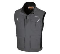 BETA Gilet da Lavoro Professionale, Grigio con Inserti Neri, 97% Cotone 3% Elasticizzato, Multitasche con Zip, Dettagli Reflex, 220g (IT, Testo, L, Regular, Regular)