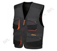 GILET DA LAVORO BETA COLLECTION 7907 IN CANVAS 270GR GRIGIO ARANCIO TAGLIA XL