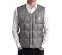 Gilet da lavoro da uomo, per attività all'aria aperta, ultraleggero, gilet da trekking, giacca ibrida, senza maniche, softshell, grigio., 3XL