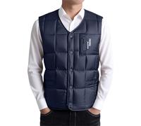 Gilet da lavoro da uomo, per attività all'aria aperta, ultraleggero, gilet da trekking, giacca ibrida, senza maniche, softshell, Blu marino, L