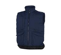 GILET DA LAVORO INVERNALE 9 TASCHE ZIP ANTIFREDDO ELASTICO SUI LATI PROTEGGI RENI DELTAPLUS SIERRA2 - S, Blu