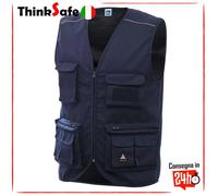 Gilet da Lavoro Multi Tasche Siggi Chrome - Blue