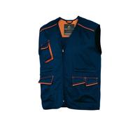 Gilet da lavoro Panostyle M6GIL - sargia/poliestere/cotone - taglia XL - blu/arancio - Deltaplus