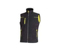 U-Power UNIVERSE, Giubbino Smanicato, Gilet Softshell, con Fodera in Micropile, Tessuto Impermeabile, Antivento, Traspirante, Zip Intera, Multitasche (BLACK CARBON - 3XL)