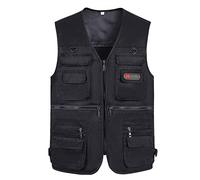 Gilet da Lavoro Uomo Senza Maniche - Giacca Autunno Leggera in Cotone per Pesca e Safari Con Comode Tasche