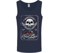 Gilet Da Moto Road Race Biker Con Teschio Uomo Tank Top