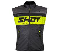 Gilet da moto Shot Bodywarmer Lite nero-giallo fluo XL