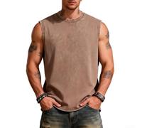 Gilet da palestra in cotone da uomo senza maniche per muscolo sciolto | tessuto in puro cotone, comfort traspirante, trama prelavata, colori solidi, delicato sulla pelle